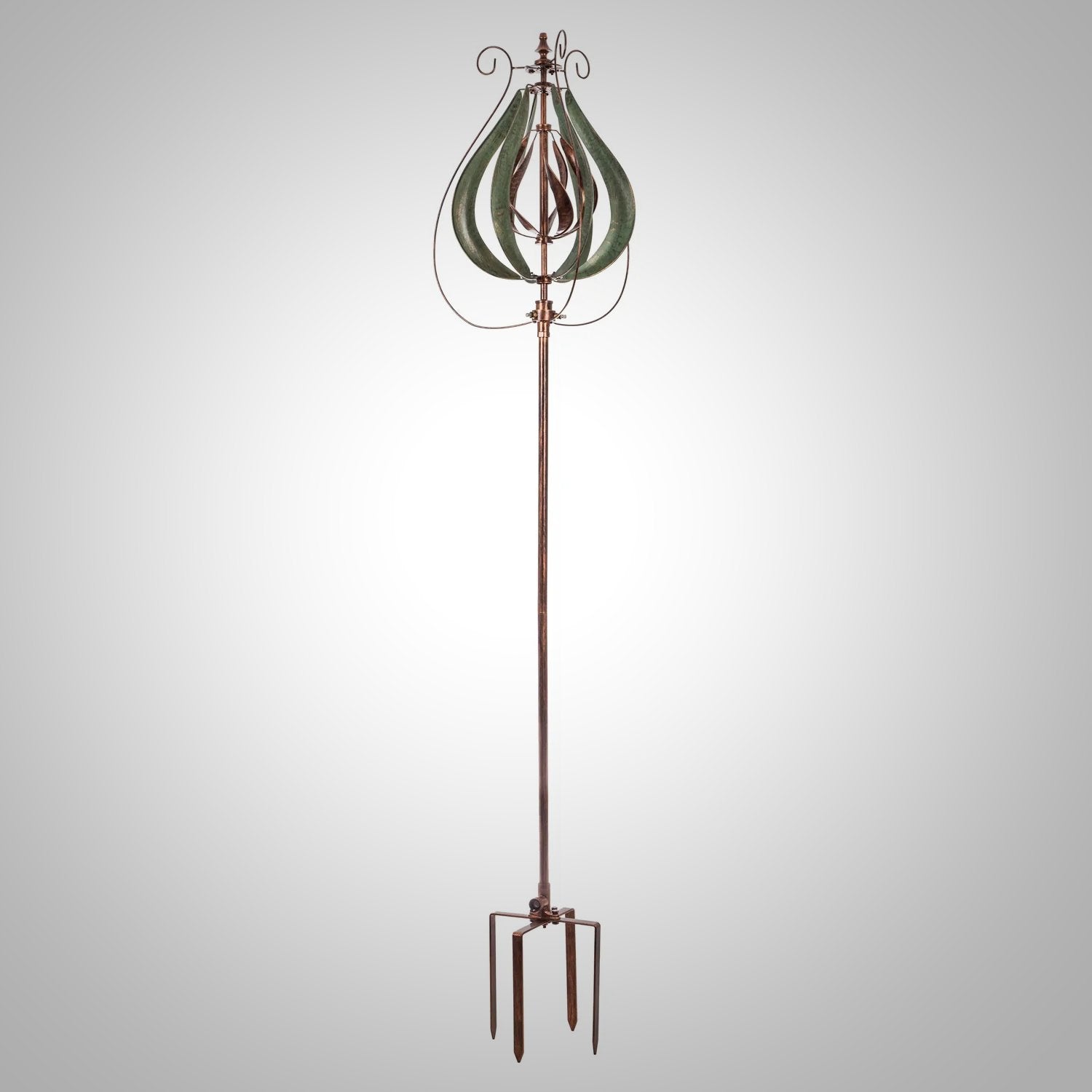 87.5"H Misting Wind Spinner, Copper and Verdigris