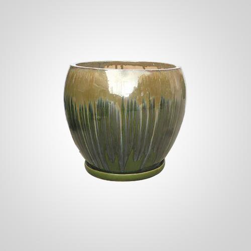 Fusion Linz Planter, Brown Over Green
