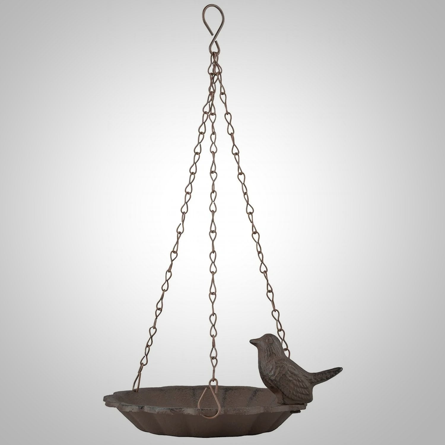 Cast Iron Antinque Brown Hanging Bird Bath