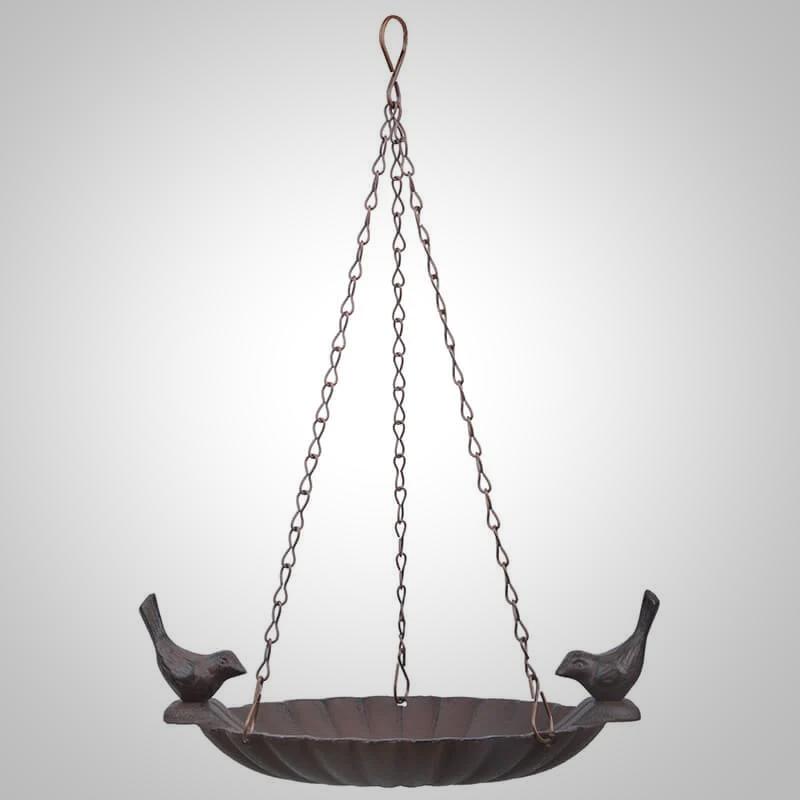 Cast Iron Antinque Brown Hanging Bird Bath - America's Gardens Nursery