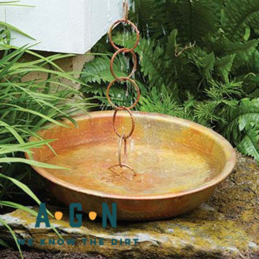 Metal Rain Chain Basin, Copper Finish - America's Gardens Nursery
