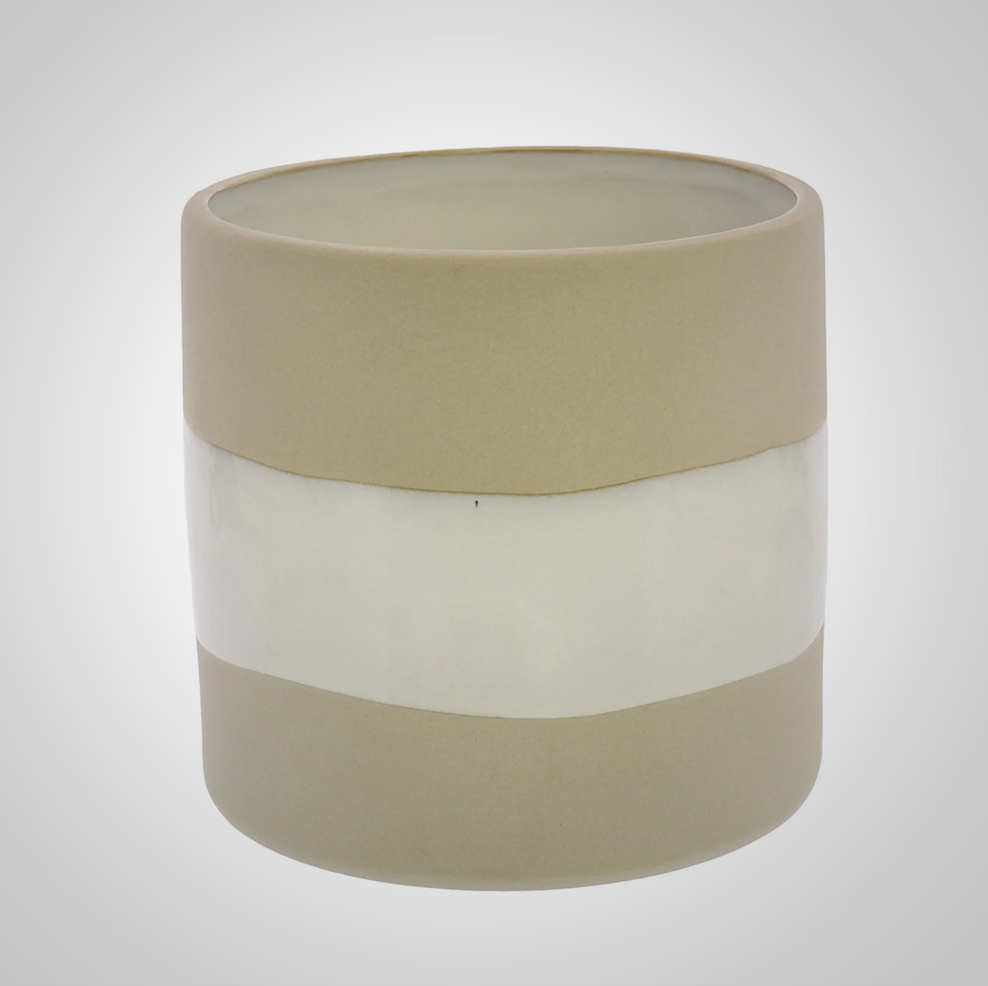 Natural & White Shore Ceramic Cylinder Cachepot - America's Gardens Nursery