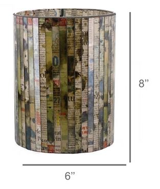 Times Glass Mosaic Hurricane Lrg Newspaper - America's Gardens Nursery
