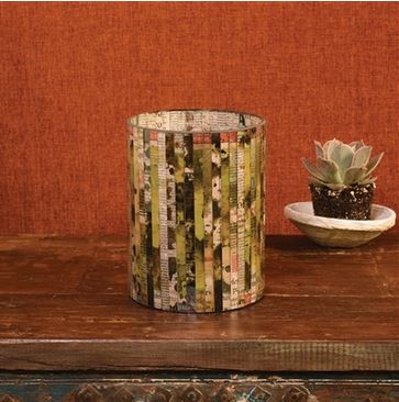 Times Glass Mosaic Hurricane Lrg Newspaper - America's Gardens Nursery